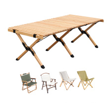 outdoor large small luxury beech solid wood picnic portable wooden folding camping table